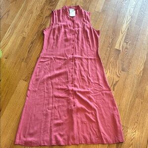 Coldwater Creek 100% silk Sleeveless Pink Button-Down Dress PL